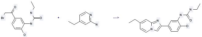 2-Amino-4-ethylpyridine can be used to produce 1-ethyl-3-[5-(7-ethyl-imidazo[1,2-a]pyridin-2-yl)-2-hydroxy-phenyl]-urea at the ambient temperature